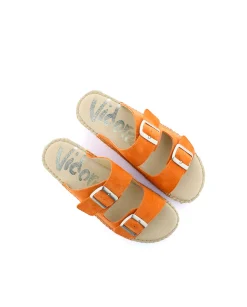 Mujer Vidorreta Sandalias Bio|Sandalia bio en serraje naranja Bahía