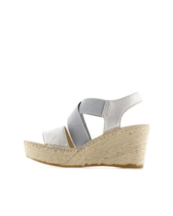 Mujer Vidorreta Sandalias Cuña|Sandalia elásticos en napa metal perla Dominica