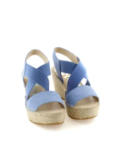 Mujer Vidorreta Sandalias Cuña|Sandalia elásticos en serraje jeans Dominica