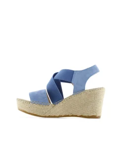 Mujer Vidorreta Sandalias Cuña|Sandalia elásticos en serraje jeans Dominica