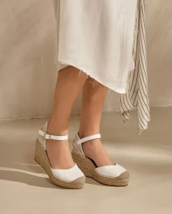 Mujer Vidorreta Sandalias Cuña|Sandalia en napa blanco Tilo 5