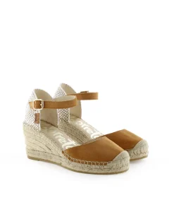 Mujer Vidorreta Sandalias Cuña|Sandalia en serraje cuero Clavel