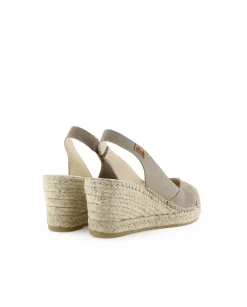 Mujer Vidorreta Sandalias Cuña|Sandalia en serraje taupe Clavel