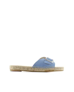 Mujer Vidorreta Sandalias Planas|Sandalias Bio|Sandalia hebilla en serraje jeans Malta