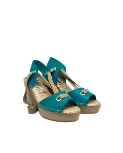 Vidorreta Outlet|Sandalia vaquetta turquesa Tilo 7