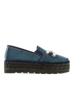 Vidorreta Outlet|Slipper detalle en terciopelo marino Merce Doble