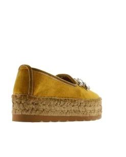Vidorreta Outlet|Slipper detalle en terciopelo mostaza Merce Doble