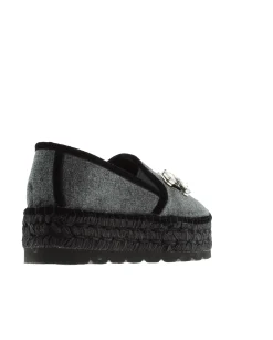 Vidorreta Outlet|Slipper detalle en terciopelo negro Merce Doble