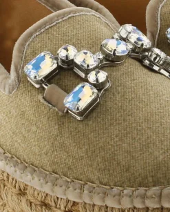 Vidorreta Outlet|Slipper detalle en terciopelo arena Merce Doble