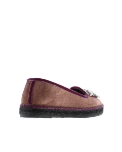 Vidorreta Outlet|Slipper detalle en terciopelo berenjena Pitiusa