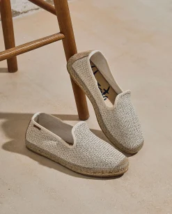 Mujer Vidorreta Slippers|Slippers|Slipper en rafia trenza crudo Borneo