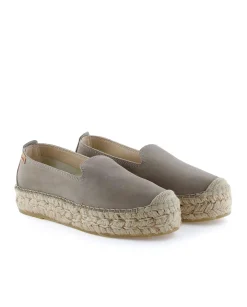 Mujer Vidorreta Slippers|Slippers|Slipper en serraje taupe Merce Doble