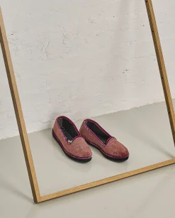 Mujer Vidorreta Slippers|Slippers|Slipper en terciopelo berenjena Pitiusa