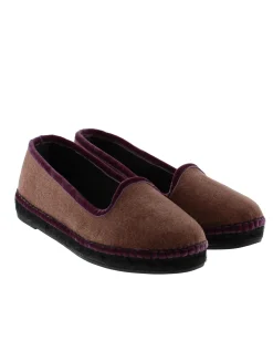 Mujer Vidorreta Slippers|Slippers|Slipper en terciopelo berenjena Pitiusa