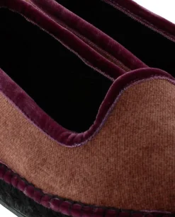 Mujer Vidorreta Slippers|Slippers|Slipper en terciopelo berenjena Pitiusa