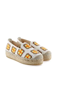 Mujer Vidorreta Plataformas|Slippers|Slippers crochet apricot Merce Doble