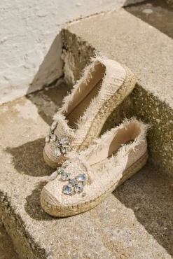 Mujer Vidorreta Plataformas|Slippers|Slippers rafia cristal crudo Merce Doble