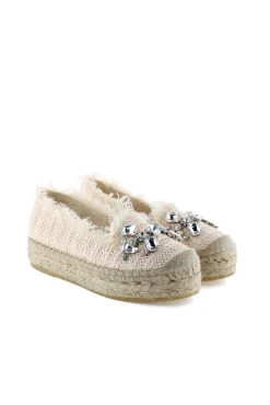 Mujer Vidorreta Plataformas|Slippers|Slippers rafia cristal crudo Merce Doble