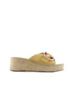 Mujer Vidorreta Zuecos|Zueco broche en serraje limón Vinci