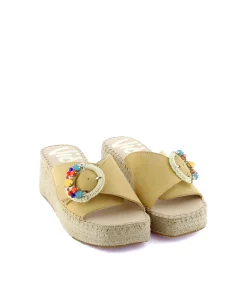 Mujer Vidorreta Zuecos|Zueco broche en serraje limón Vinci