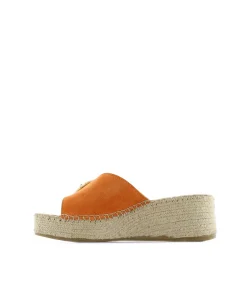 Mujer Vidorreta Zuecos|Zueco broche en serraje naranja Vinci
