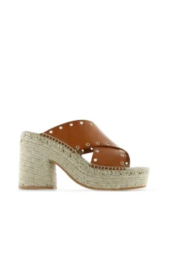 Mujer Vidorreta Zuecos|Sandalias Cuña|Zueco cruzado vaquetta cuero