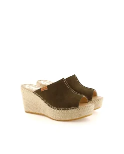 Mujer Vidorreta Zuecos|Zueco en serraje kaki Dominica