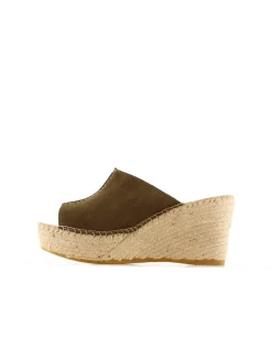 Mujer Vidorreta Zuecos|Zueco en serraje kaki Dominica
