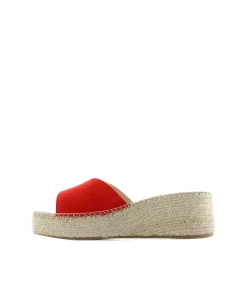 Mujer Vidorreta Zuecos|Zueco hebilla en serraje rojo Vinci