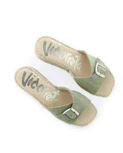 Mujer Vidorreta Zuecos|Zueco hebilla en serraje agua claro Vinci