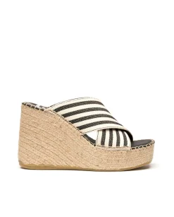 Vidorreta Outlet|Zueco lino negro Monet