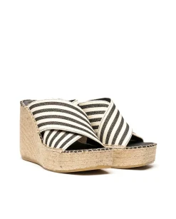 Vidorreta Outlet|Zueco lino negro Monet