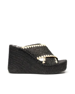 Mujer Vidorreta Zuecos|Zueco rafia negro Monet