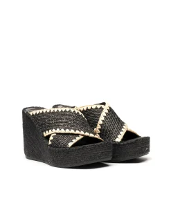 Mujer Vidorreta Zuecos|Zueco rafia negro Monet