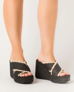 Mujer Vidorreta Zuecos|Zueco rafia negro Monet